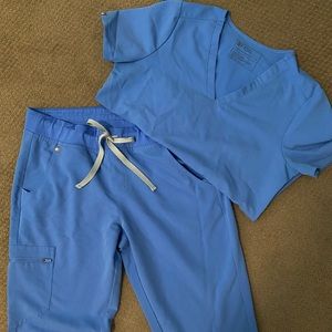 Ceil blue FIGS scrub set